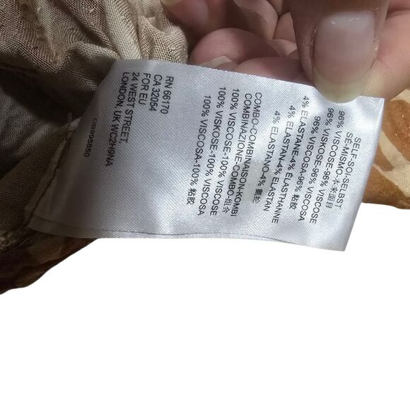 Anthropologie Tiger Stripe Blouse in Orange and Cream Size Xl - Picture 8 of 9